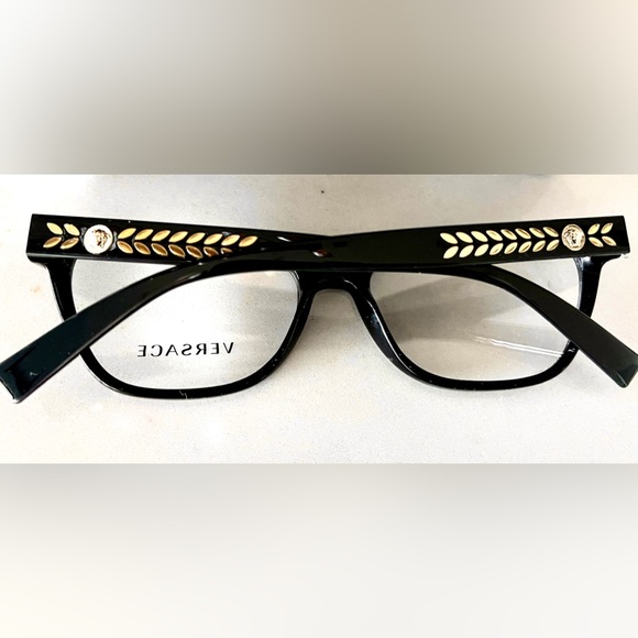 New Versace Glasses & Case Black frame/Gold logo - Picture 2 of 16
